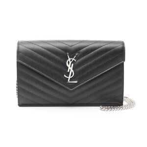 Saint Laurent Cassandra Classic Shoulder Bag Black Leather